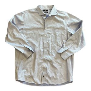 Hart Schaffner Marx Blue Striped Pima Cotton Dress Shirt 17.5